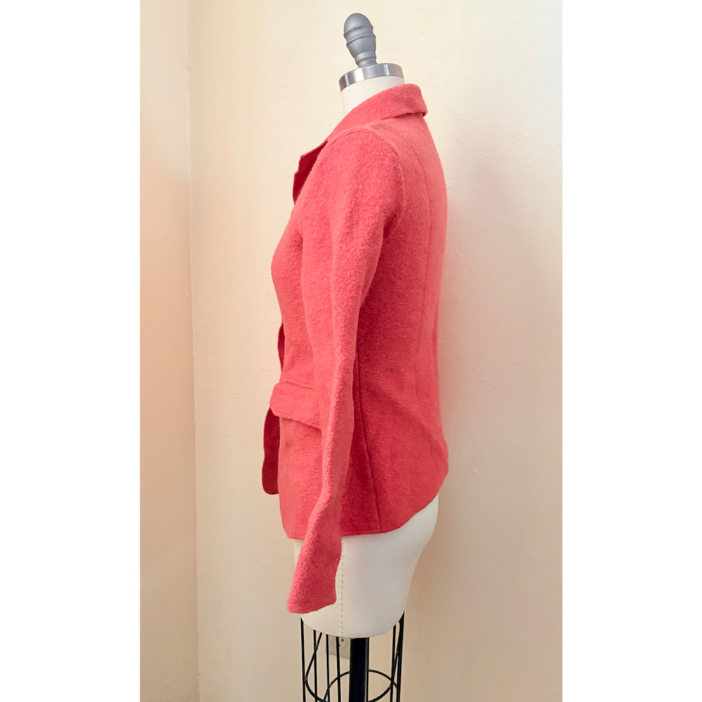 Lands' End 100% Wool Blazer Jacket Coral Pink Petite 4P Tailored - Picture 5 of 11